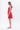 Knee-length "TULPINAA" dress in red made of Tencel