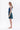 Knee-length "TULPINAA" dress in blue and green made of Tencel