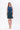 Knee-length "TULPINAA" dress in blue and green made of Tencel