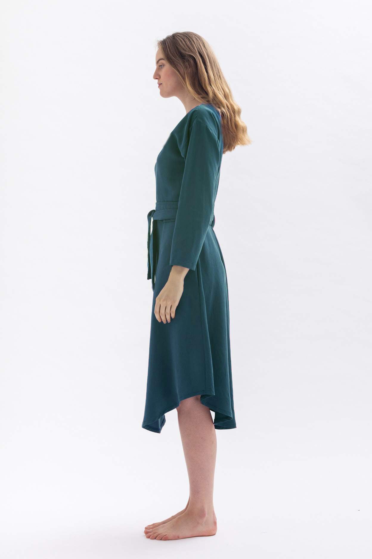 Midi dress “DIA-NAA” in green made of Tencel 