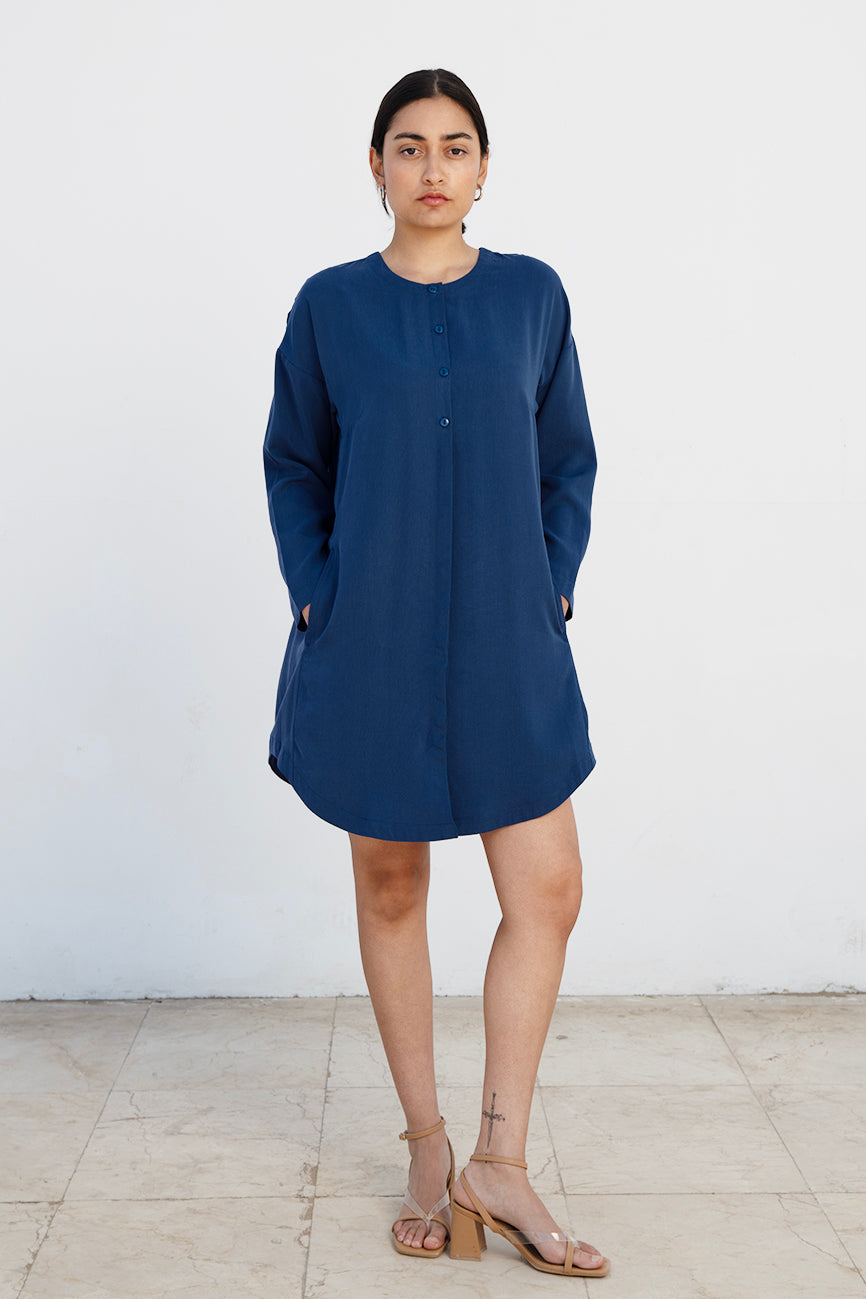 Oversized Blusenkleid FII-NE - blau