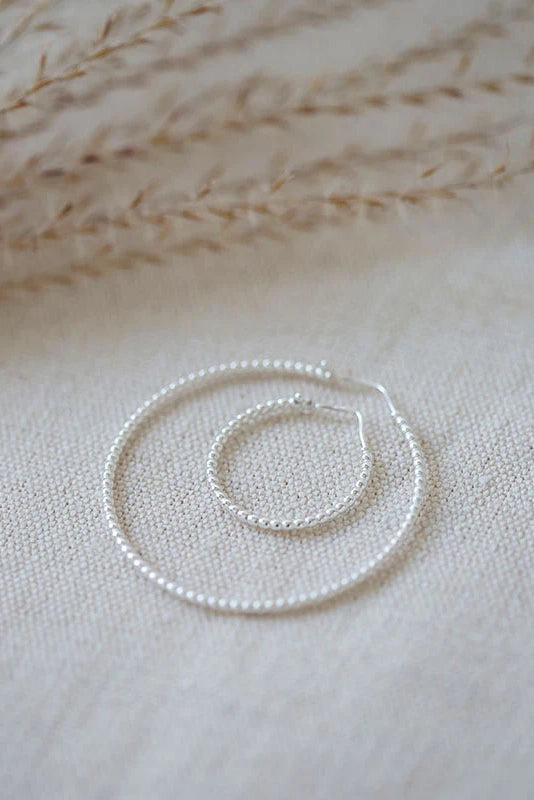 Earrings - silver hoop earrings “Mala” 40 mm