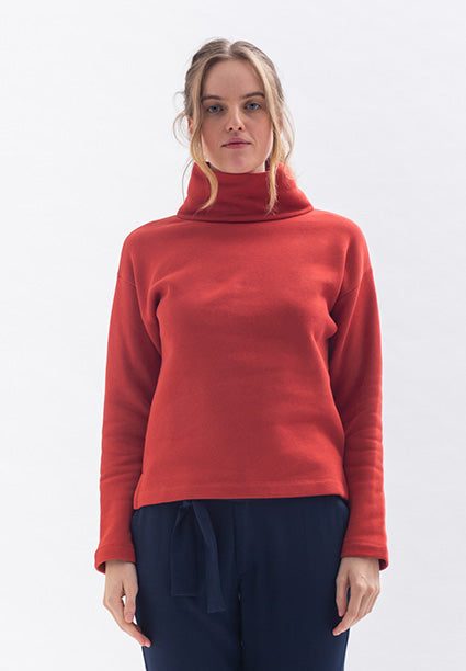 Sweater with stand-up collar "KAA-MAALA" made of 100% organic cotton