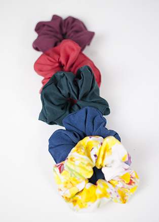 Fünf Tencel farbenfrohe Scrunchies