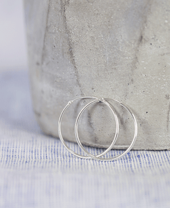 Earrings - 925 silver hoop earrings 32 mm