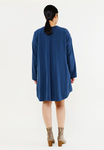 Oversize Hemdblusenkleid "FII-NE" in Blau aus Tencel