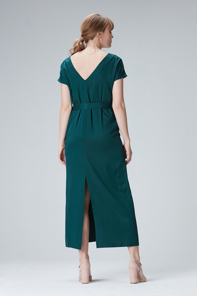 Maxi dress "STEL-LAA" in green made of Tencel 