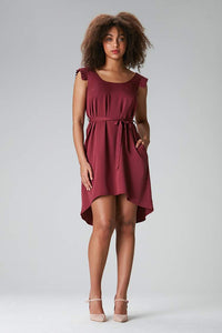 Knielanges weinrotes Sommerkleid
