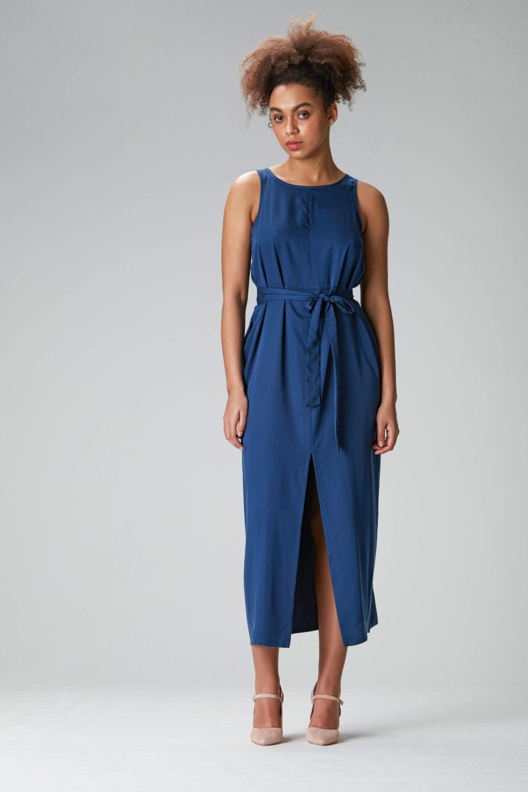 Maxi dress "TULPINAA" in blue made of Tencel