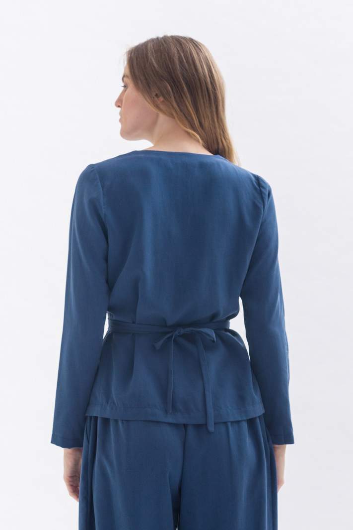 Wickelbluse FRII-DAA - blau