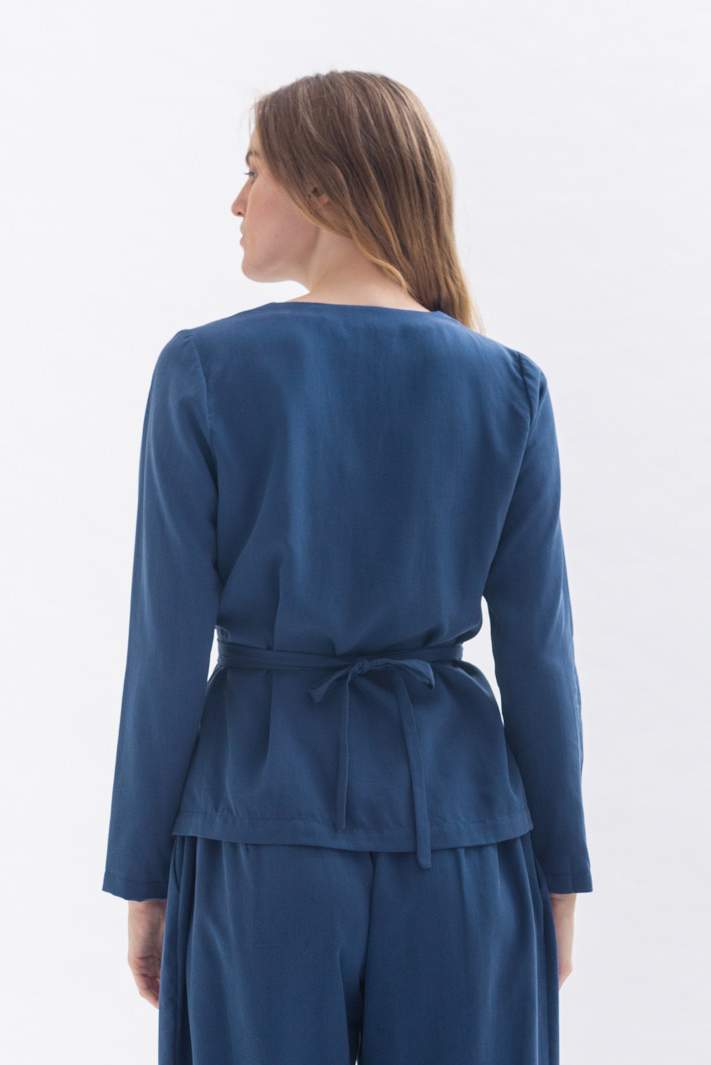 Wickelbluse FRII-DAA - blau