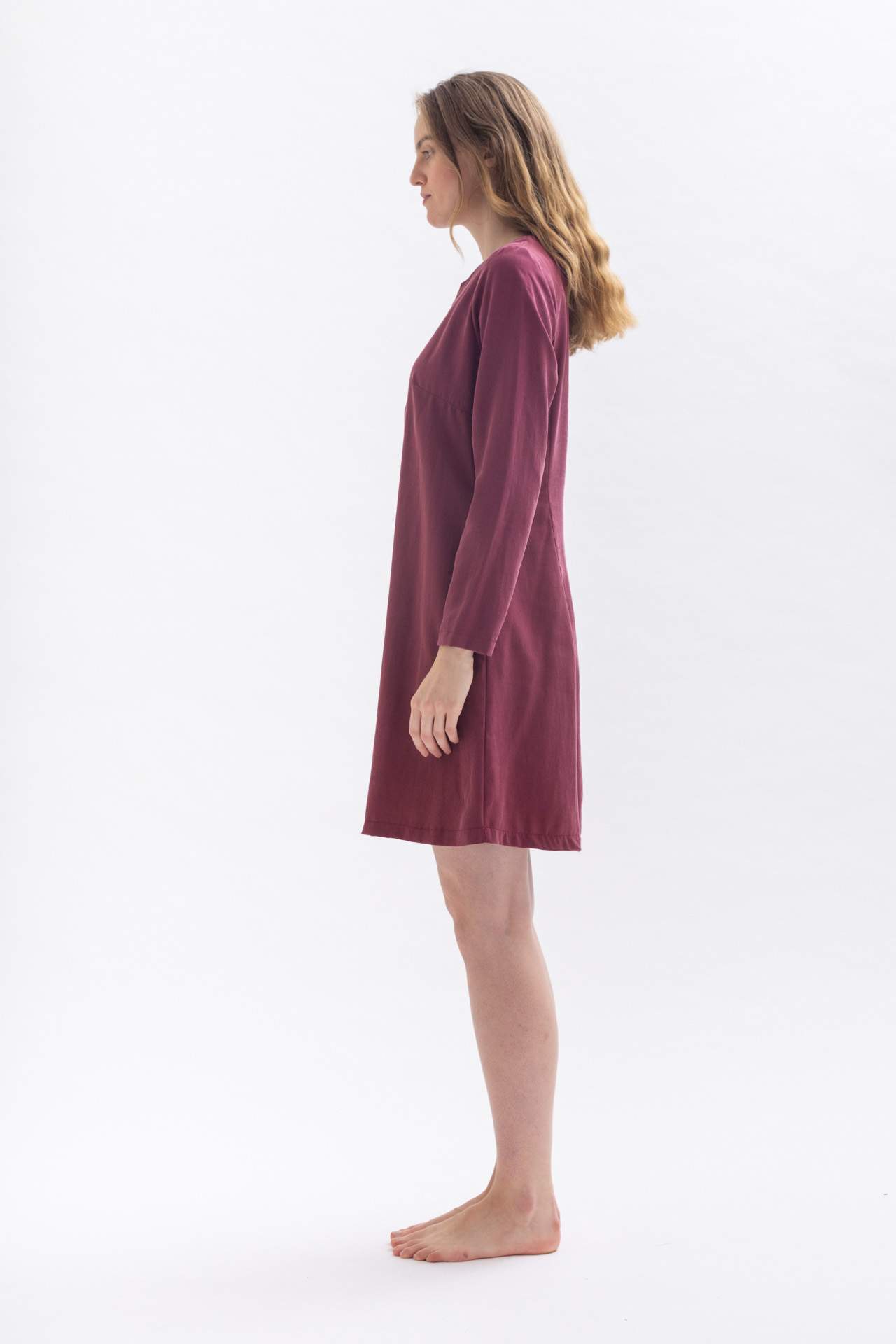 A-line dress "GREE-TA" in red made of Tencel