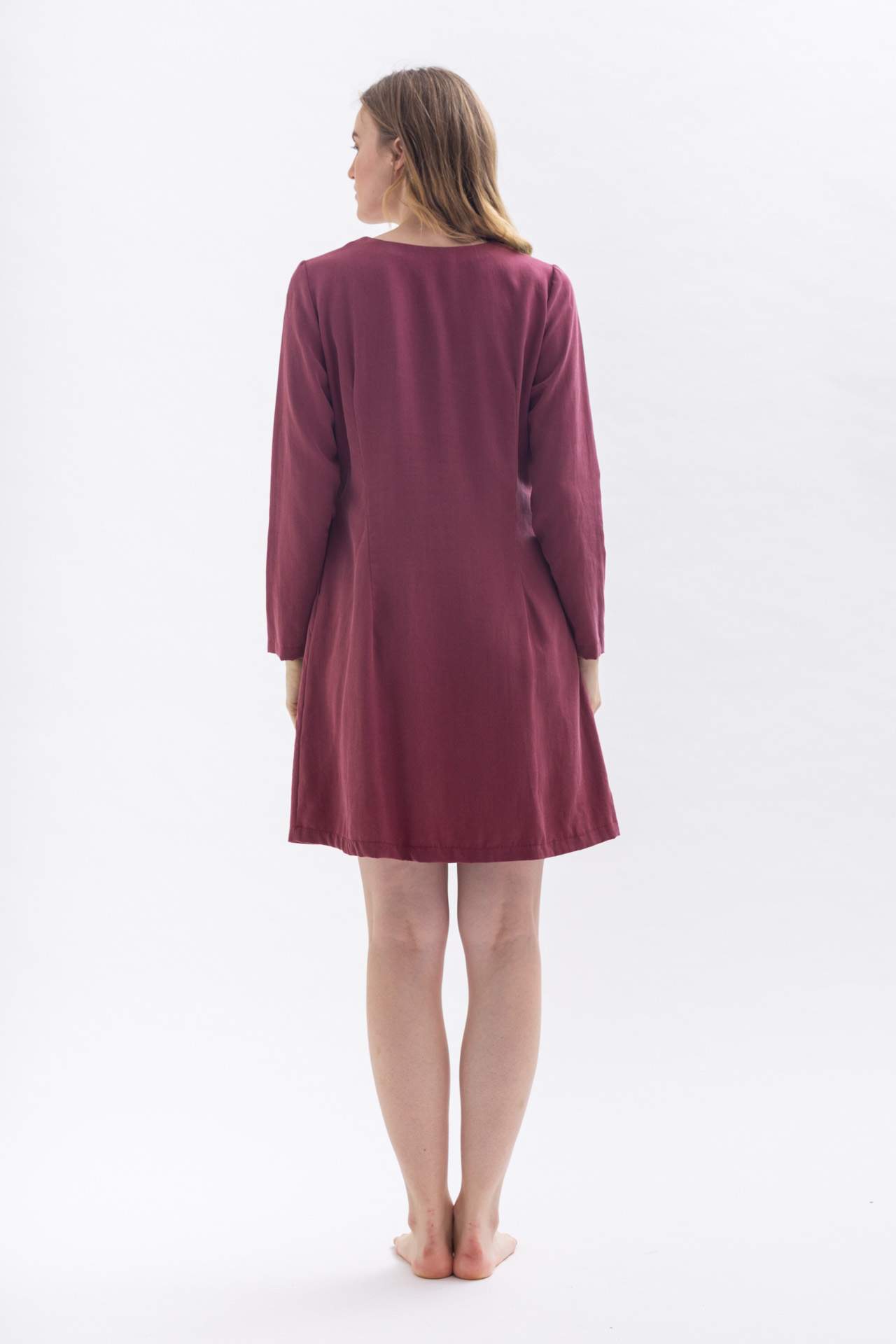 A-line dress "GREE-TA" in red made of Tencel