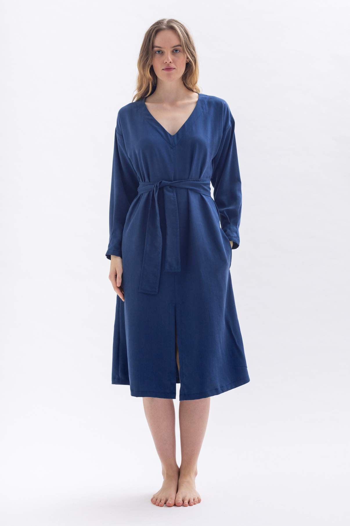 Midi dress "CO-CCOO" in blue made of Tencel
