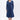Blaues V-Ausschnitt Kleid mit langen Ärmeln aus Tencel