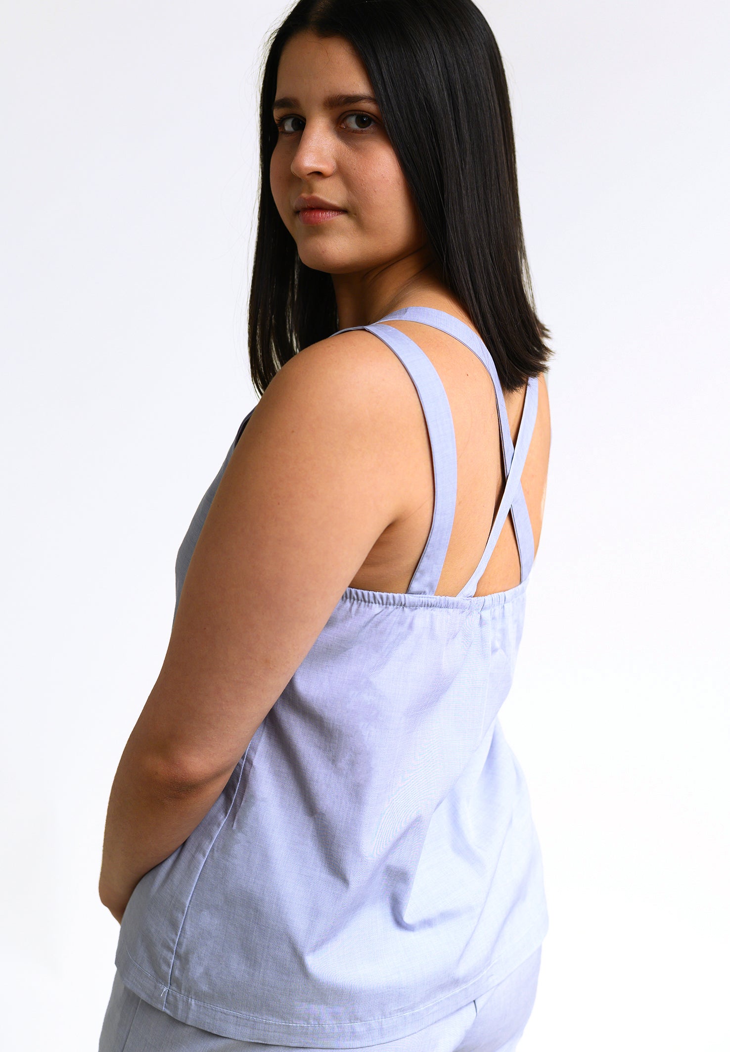 Top MA-LII in light blue made from organic cotton 