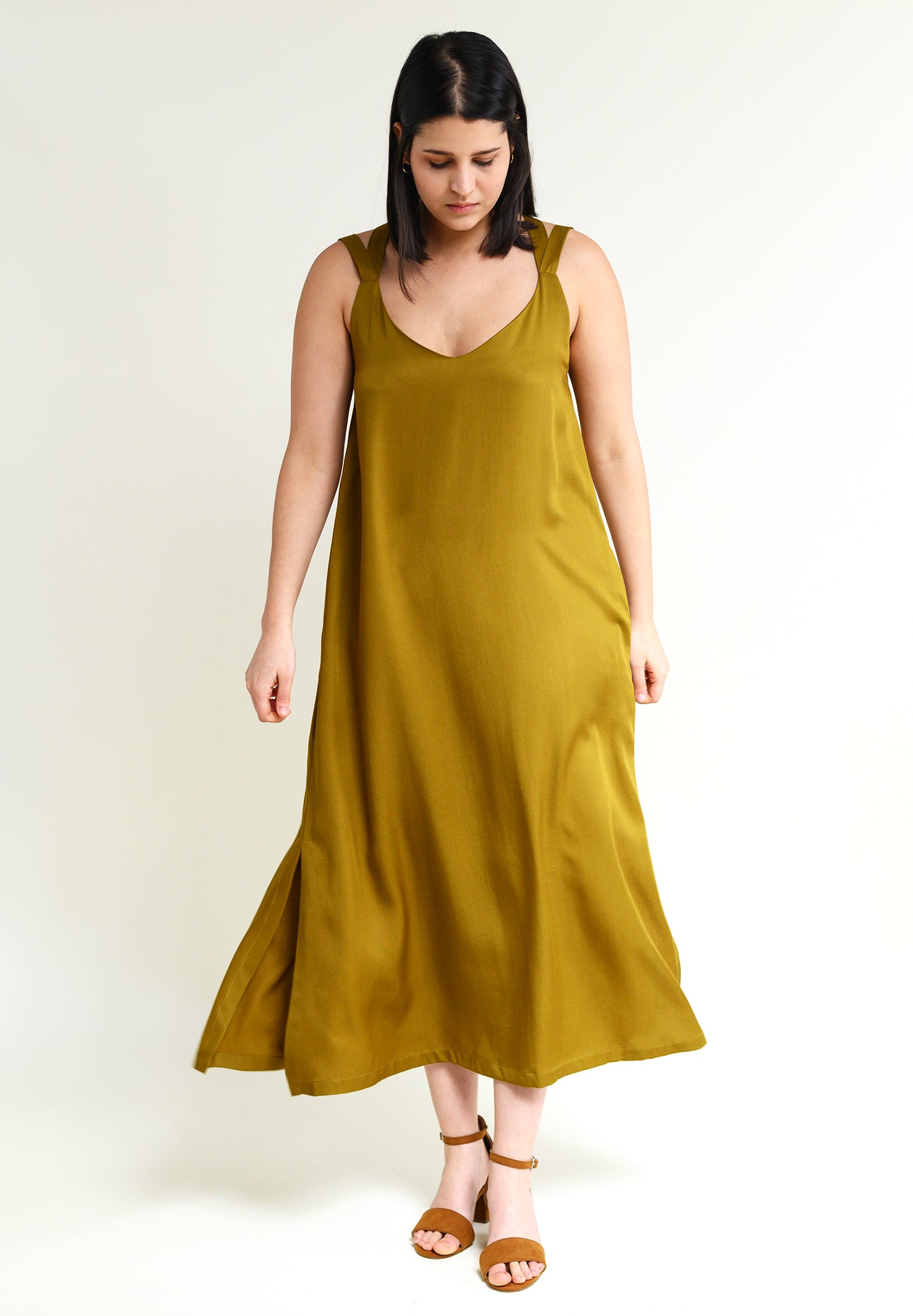 Maxikleid O-TERRE - oliv