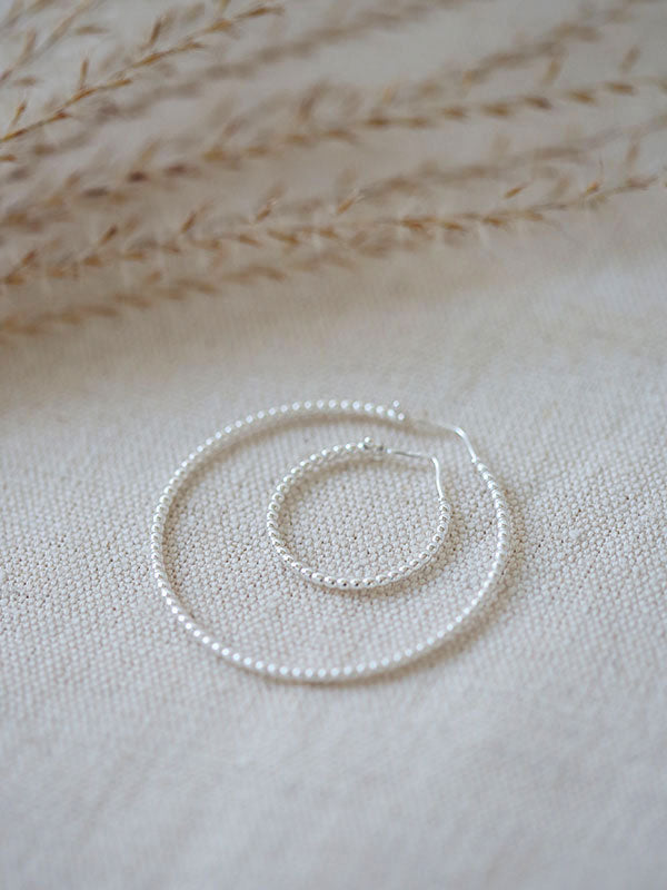 Earrings - silver hoop earrings “Mala” 40 mm