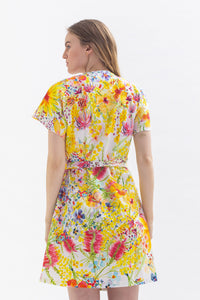 Wrap dress "DON-NNA" made of lyocell and cotton with a floral pattern