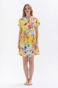 Wrap dress "DON-NNA" made of lyocell and cotton with a floral pattern
