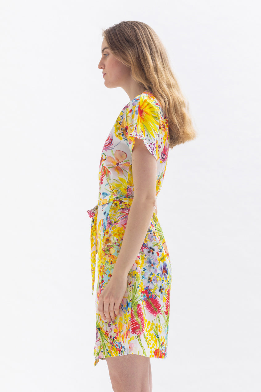 Wrap dress "DON-NNA" made of lyocell and cotton with a floral pattern