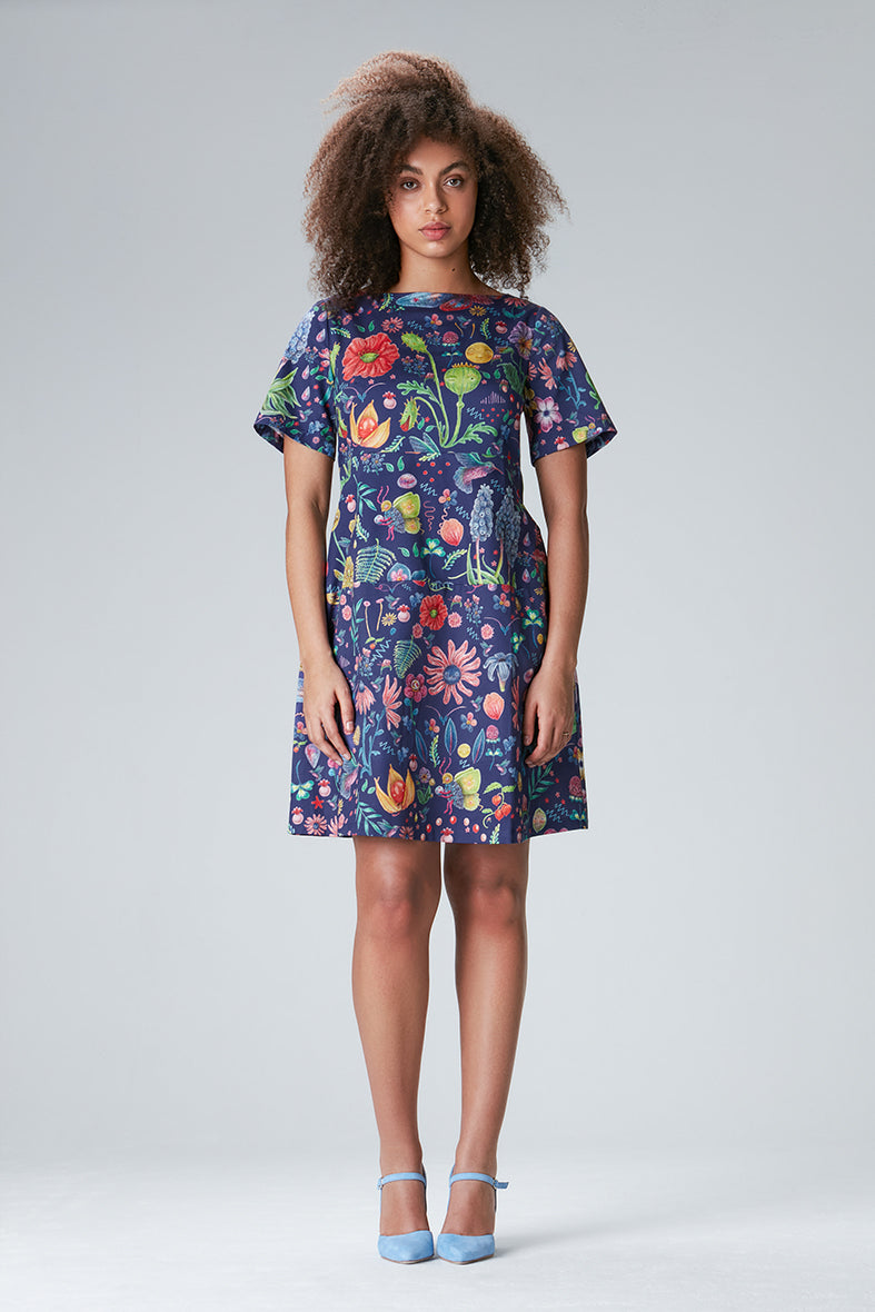 Floral dress "NE-NAA" made of cotton and lyocell