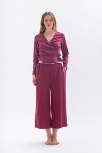 Culottes "THEE-KLA" in Bordeaux red made of Tencel