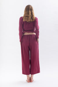 Culottes "THEE-KLA" in Bordeaux red made of Tencel