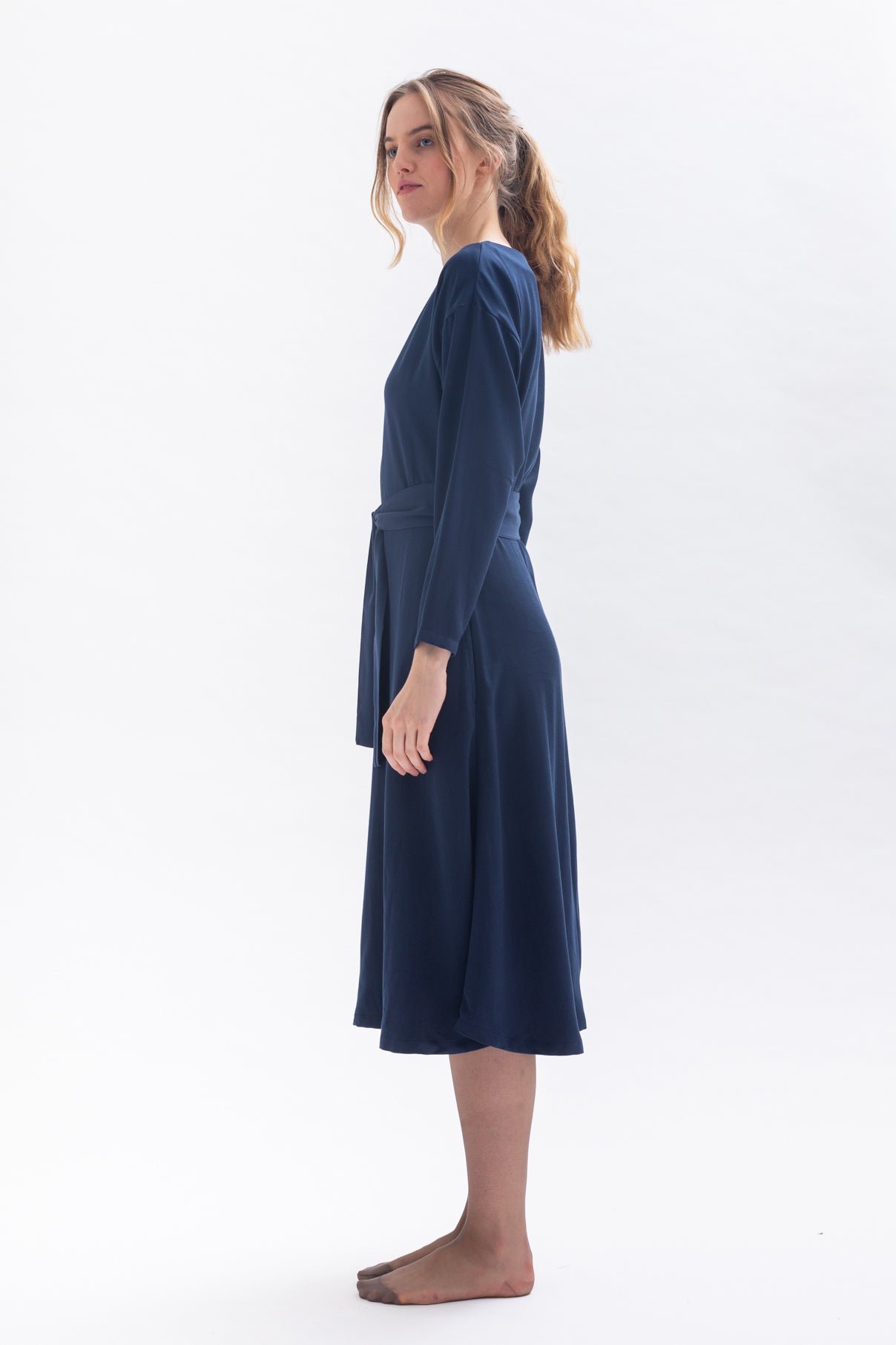 Midi dress "FRAN-CESS" in blue made of Tencel