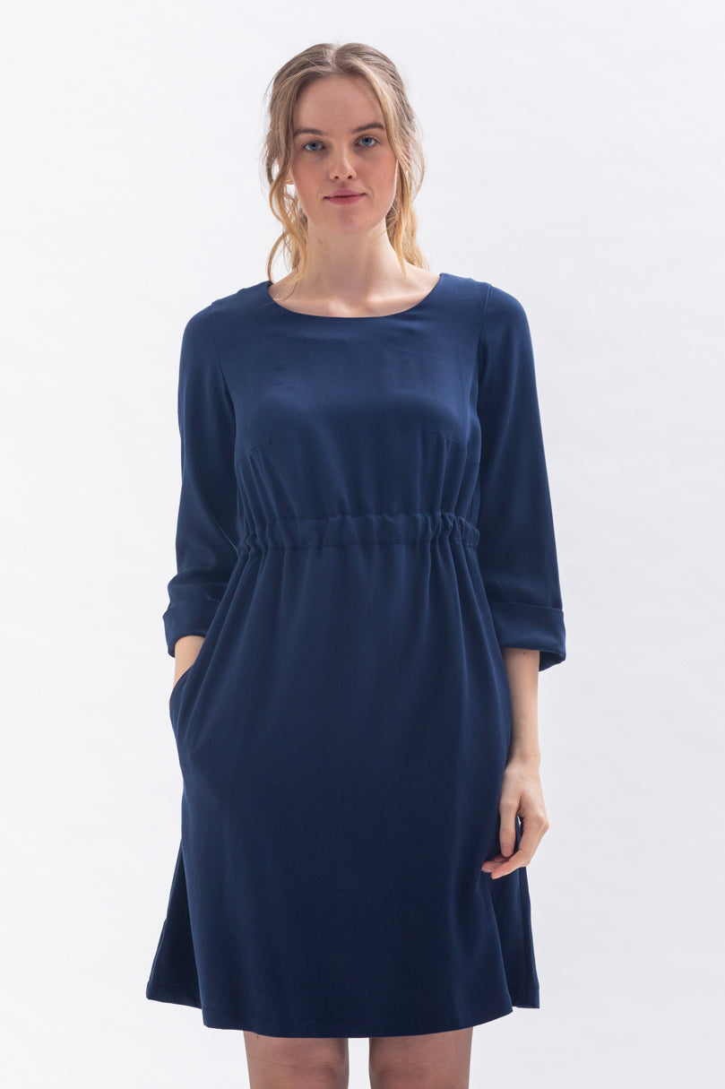 Dress "WAR-RISS" in blue made of Tencel 