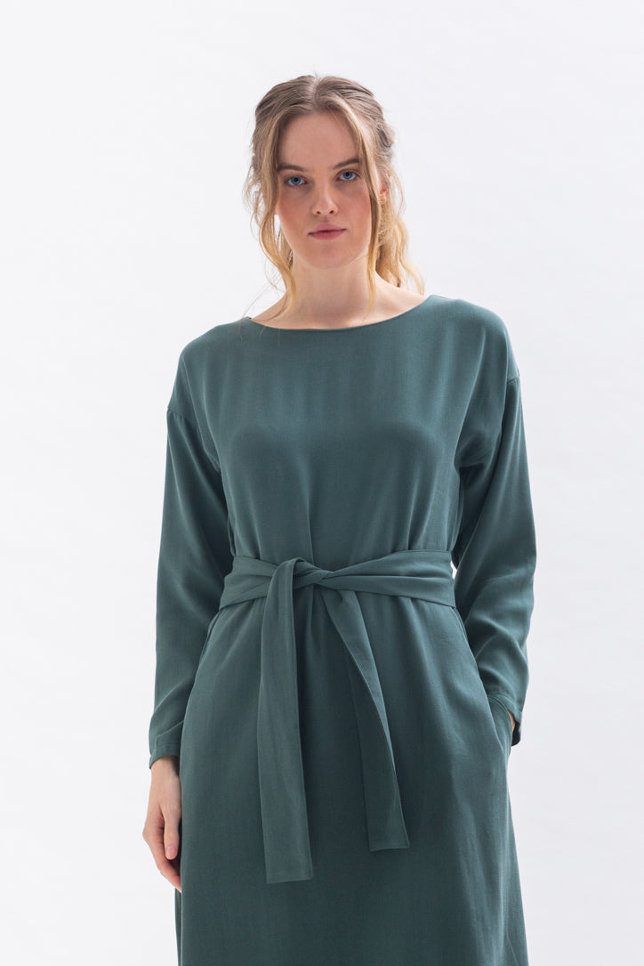 Midi dress "FRAN-CESS" in green made of Tencel