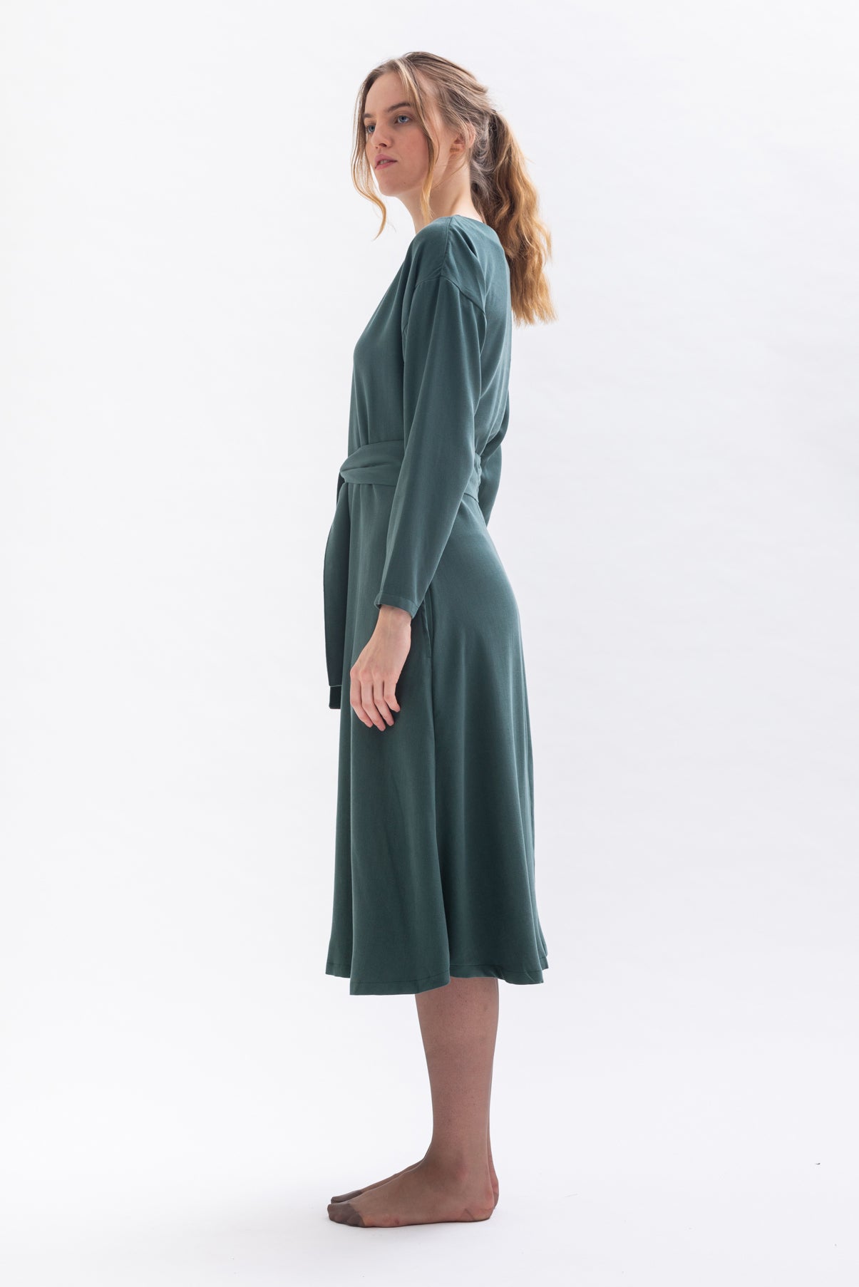 Midi dress "FRAN-CESS" in green made of Tencel