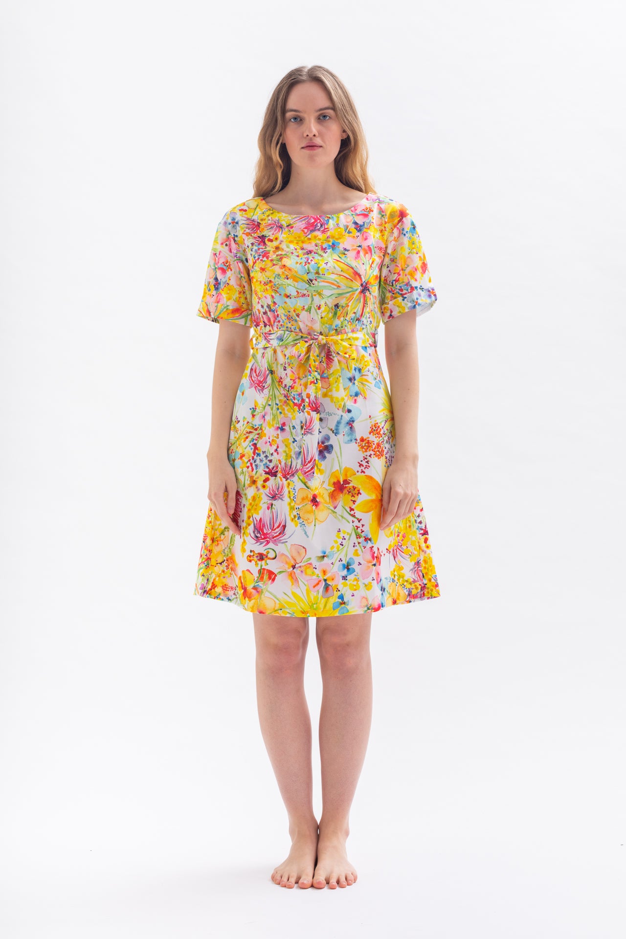 Floral dress "SA-MIRAA" made of organic cotton and lyocell 