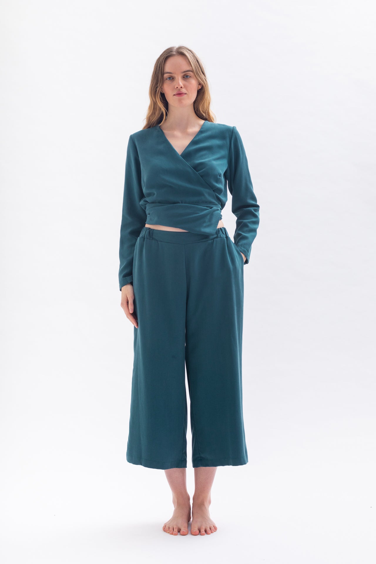 Culotte "THEE-KLA" in Grün aus Tencel
