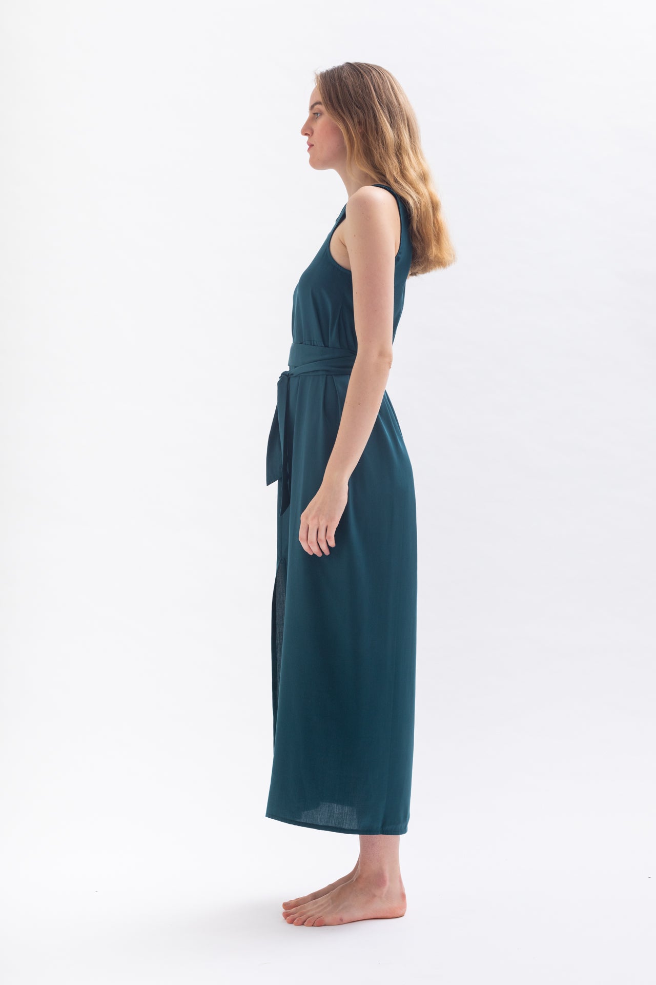 Maxi dress "TULPINAA" in green made of Tencel