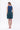 Knielanges "TULPINAA" Kleid in Blau und Grün aus Tencel