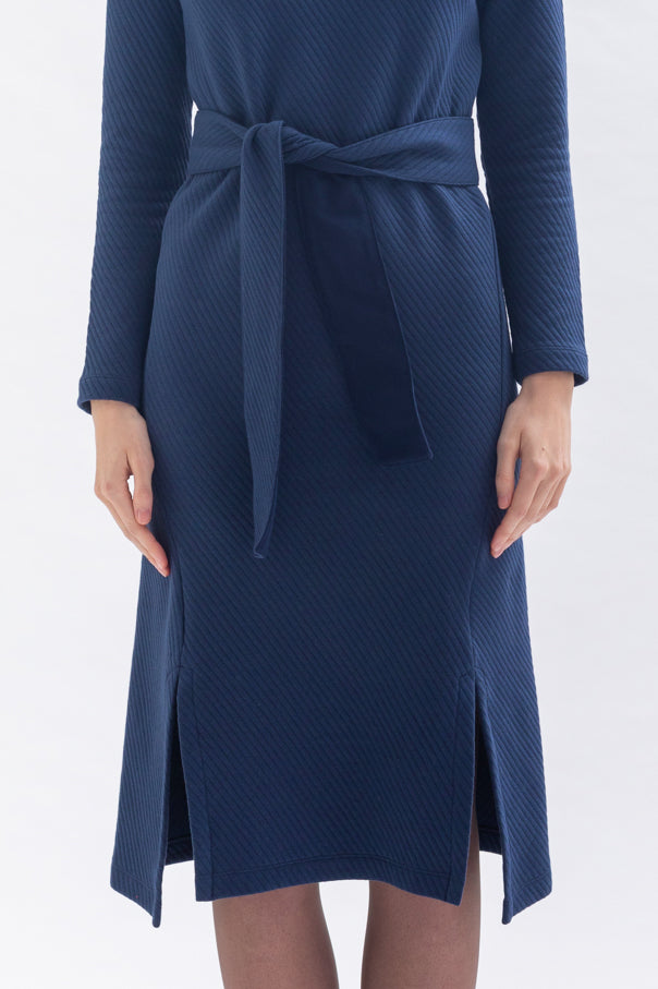 Midi dress made of sweat with stand-up collar "SAA-RAA"