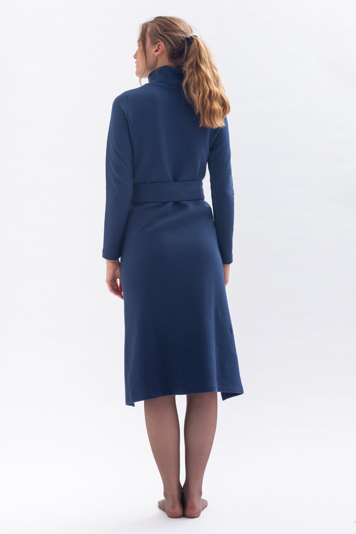 Midi dress made of sweat with stand-up collar "SAA-RAA"