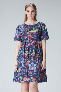 Floral dress "EES-THER" made of cotton and lyocell