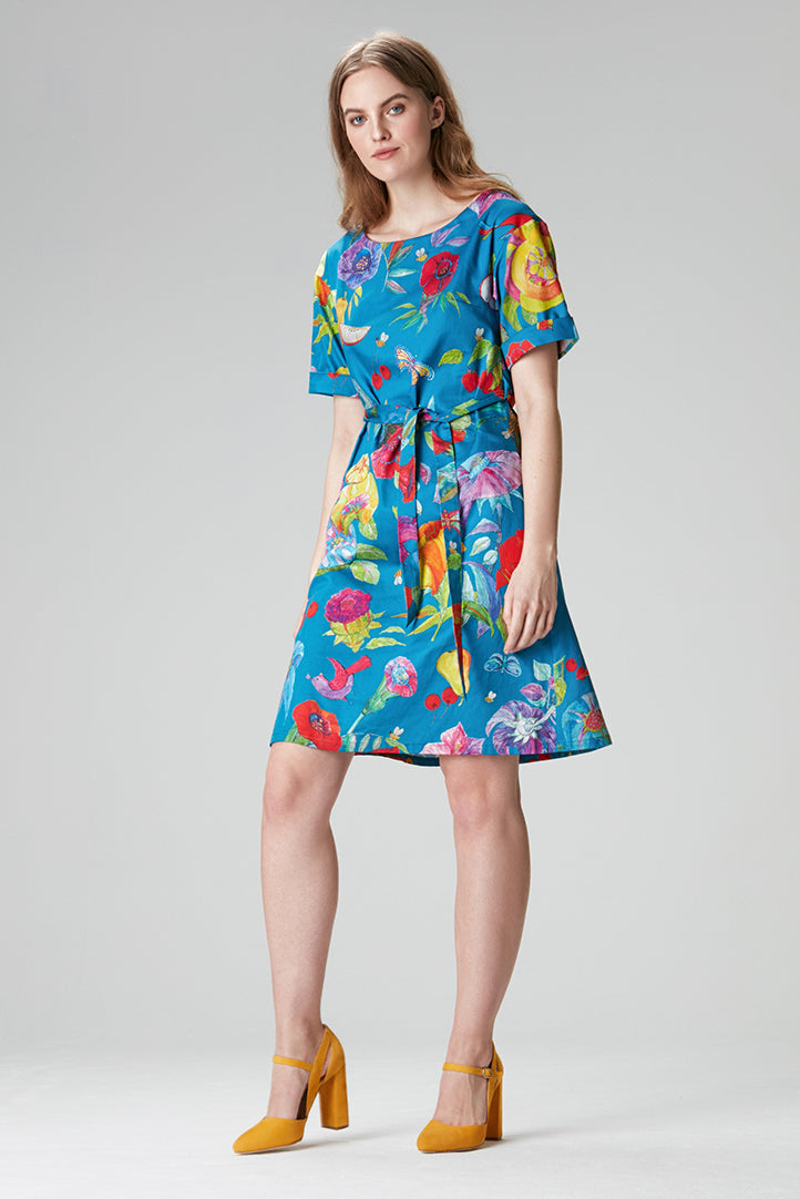 Floral dress "GII-NA" made of cotton and lyocell