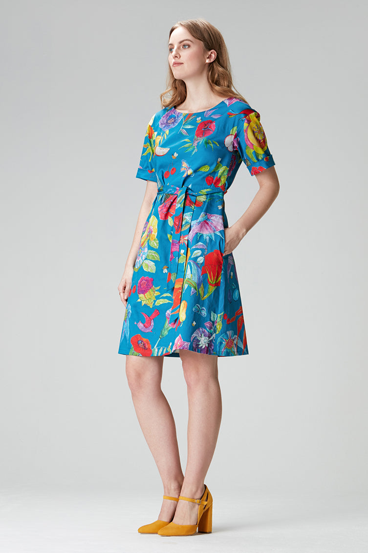 Floral dress "GII-NA" made of cotton and lyocell