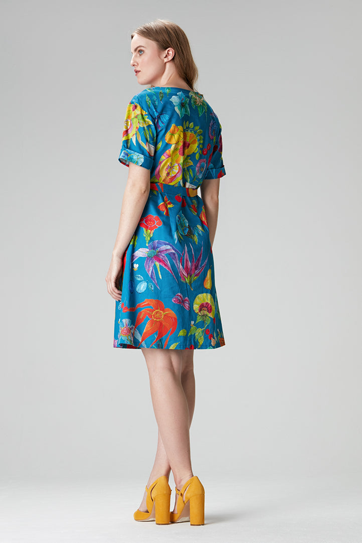 Floral dress "GII-NA" made of cotton and lyocell