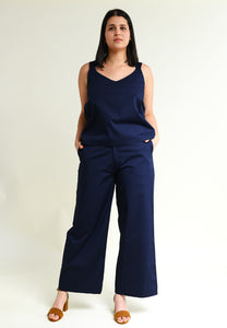 Culottes TERNAA in dark blue made from organic cotton