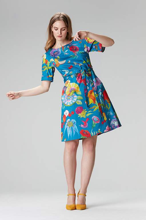 Floral dress "GII-NA" made of cotton and lyocell