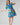 Blaues Sommerkleid aus Tencel und Bio Baumwolle mit Blumenmuster